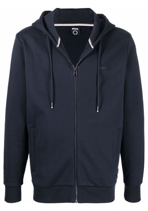 BOSS cotton zipped hoodie - Blue