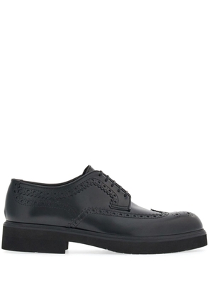 Ferragamo decorative-stitching leather derby shoes - Black