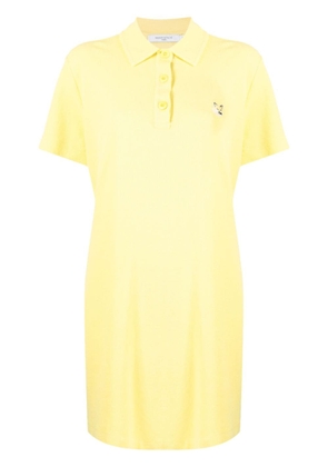 Maison Kitsuné logo-embroidered polo dress - Yellow