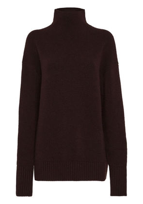Ferragamo high-neck cashmere-blend jumper - Brown
