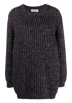 Miu Miu crew-neck virgin-wool knitted jumper - Blue
