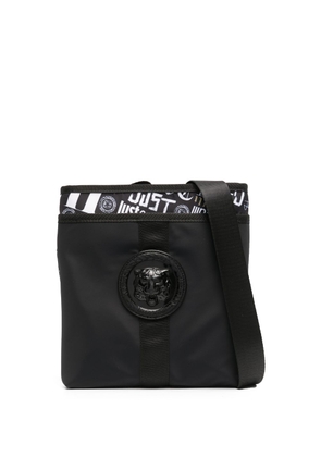 Just Cavalli logo-print zip-up messenger bag - Black
