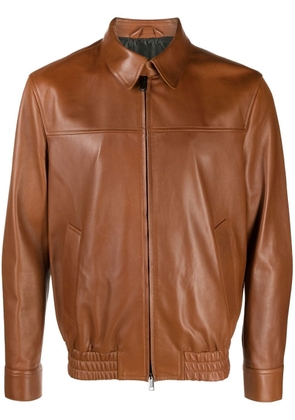 Brioni zip-up bomber jacket - Brown
