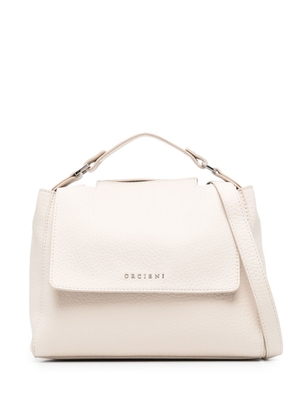 Orciani grained leather crossbody bag - Neutrals