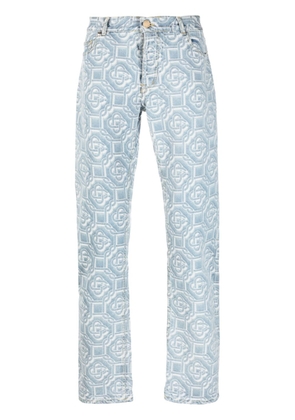 Casablanca monogram-print straight-leg jeans - Blue