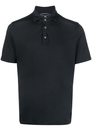 Fedeli plain cotton polo shirt - Black