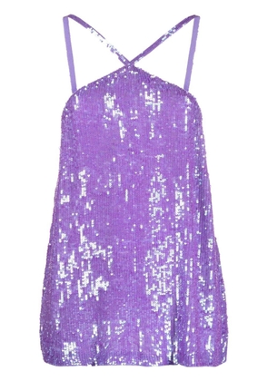 P.A.R.O.S.H. Blush sequin-embellished halter top - Purple