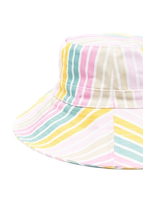 GANNI Stripe Recycled Tech Bucket Hat - Pink