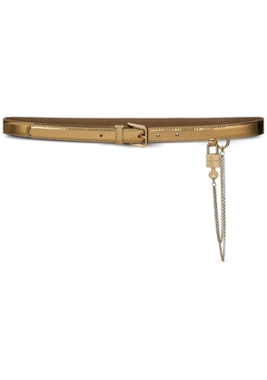 Dolce & Gabbana chain-link patent leather belt - Gold