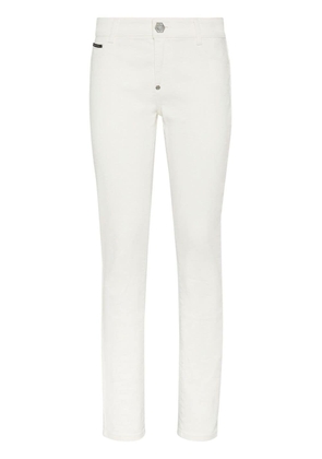 Philipp Plein logo-patch skinny jeans - White