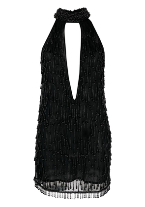 Elisabetta Franchi embroidered tulle minidress - Black