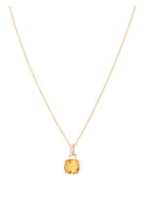 Kiki McDonough 18kt yellow gold Kiki Cushion diamond and citrine pendant necklace
