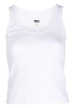 MM6 Maison Margiela ribbed cotton tank top - White