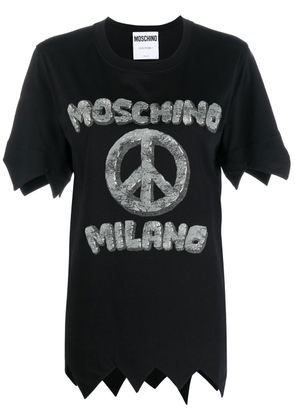 Moschino logo-print detail T-shirt - Black