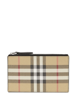 Burberry Vintage-Check zipped card case - Neutrals