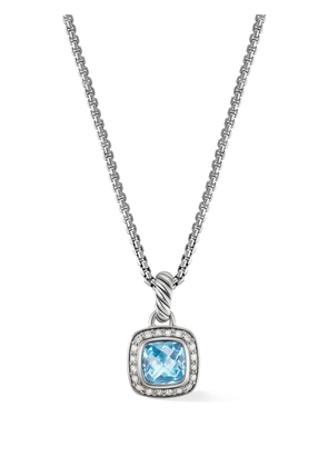 David Yurman sterling silver Petite Albion blue topaz necklace