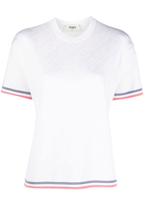 FENDI motif-print round-neck T-shirt - White