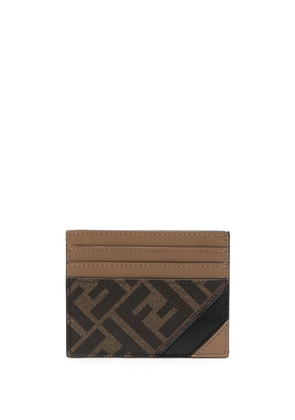 FENDI logo-print cardholder - Brown