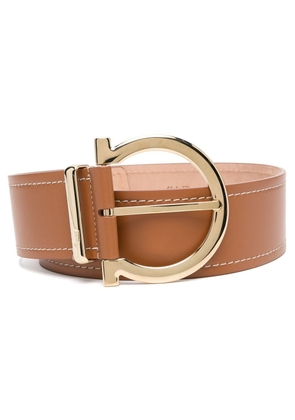 Ferragamo Gancini-buckle leather belt - Brown