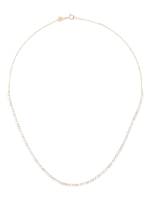 Adina Reyter 14kt yellow gold Half Riviera diamond and sapphire necklace - Pink