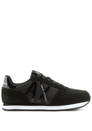 Armani Exchange embossed-logo panelled sneakers - Black