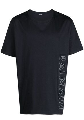 Balmain logo-embossed cotton T-shirt - Blue