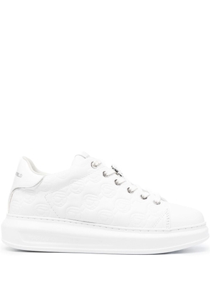 Karl Lagerfeld debossed-monogram low-top sneakers - White