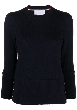 Thom Browne chevron-knit virgin-wool sweater - Blue