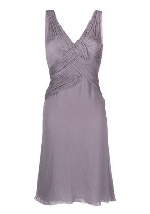 Prada Pre-Owned crossover sleeveless silk dress - Purple