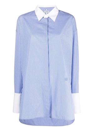 LOEWE contrast-cuff oversize shirt - Blue