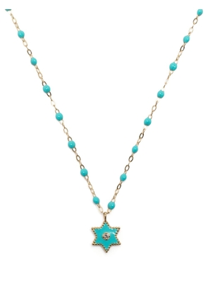 Gigi Clozeau 18kt gold Étoile diamond and turquoise necklace - Blue