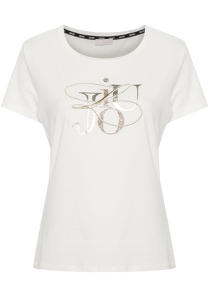 LIU JO glitter logo-print T-shirt - White