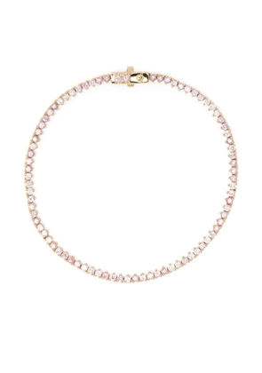 Adina Reyter 14kt yellow gold diamond and sapphire tennis bracelet - Pink