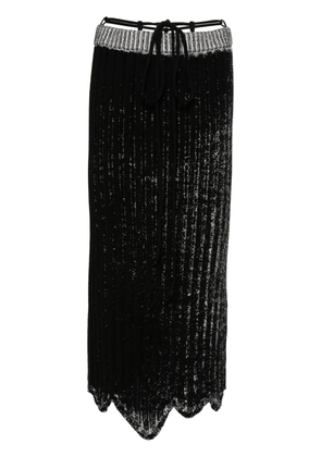 Acne Studios paint-splatter knit skirt - Black