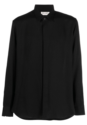 Saint Laurent long-sleeve silk shirt - Black