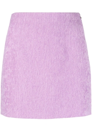 Patrizia Pepe high-waisted embossed-finish miniskirt - Purple
