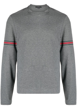Gucci stripe-detail long-sleeve T-shirt - Grey