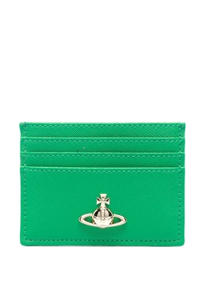 Vivienne Westwood Orb-plaque leather card holder - Green