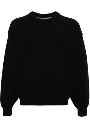 Alexander Wang crochet-logo cotton-blend sweatshirt - Black
