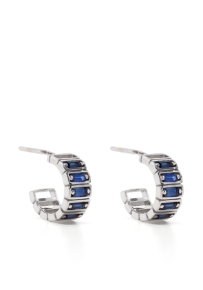Suzanne Kalan 18kt white gold baguette sapphire hoops - Silver