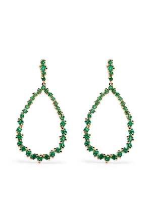 Suzanne Kalan 18kt yellow gold emerald drop earrings - Green