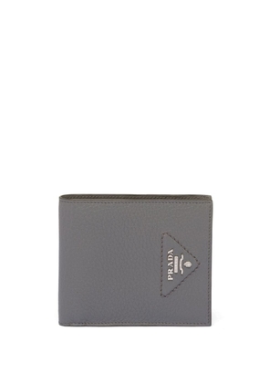 Prada triangle-logo bi-fold wallet - Grey