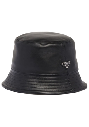 Prada leather bucket hat - Black