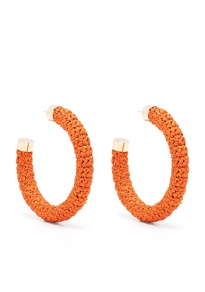 Jacquemus raffia hoop earrings - Orange