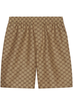Gucci GG supreme linen shorts - Brown