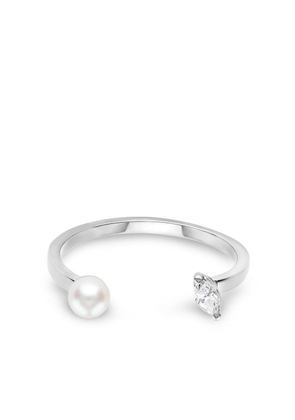 Delfina Delettrez 18kt white gold Dots diamond and pearl ring - Silver