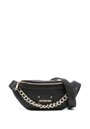 Love Moschino logo-lettering belt bag - Black