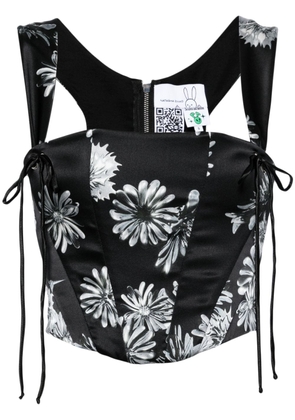 Natasha Zinko floral-print corset top - Black