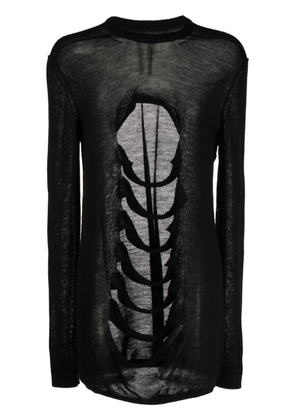 Rick Owens cut-out detail knitted jumper - Black