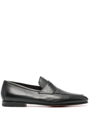 Santoni penny-slot leather loafers - Black